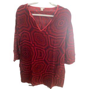 J.Crew Tunic Red Top - Medium